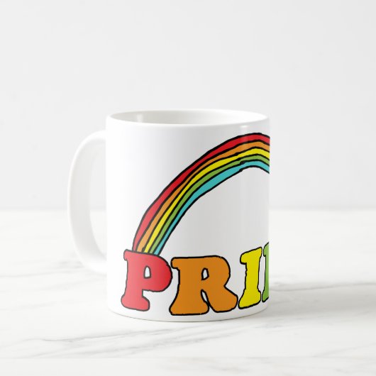 Mug Texte de la fierté et arc-en-ciel (Devant gauche)
