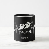 Mug Texte de la Saison Effrayante et Fantômes avec Nom (Centre)