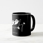 Mug Texte de la Saison Effrayante et Fantômes avec Nom (Devant droit)