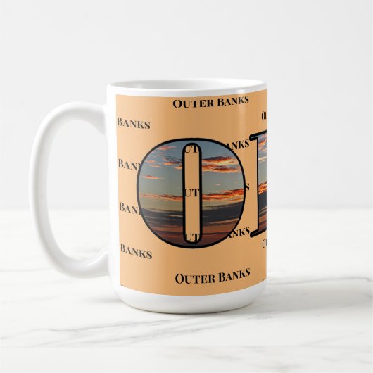 Mug Texte de levée de soleil OBX (Gauche)