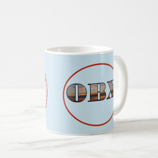 Mug Texte de levée de soleil OBX (Devant droit)