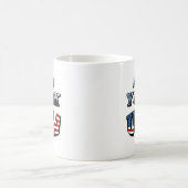 Mug Texte de l'image de New York et du drapeau des Éta (Centre)