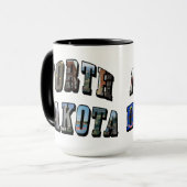 Mug Texte de l'image du Dakota du Nord (Devant gauche)