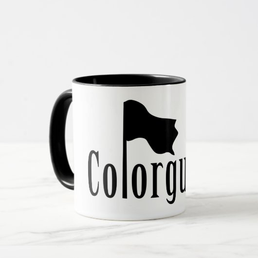 Mug Texte de l'indicateur de couleur (Devant gauche)