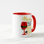 Mug Texte de Noël arrière - plan (Devant droit)