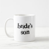 Mug Texte de noir du fils de la jeune mariée (Gauche)