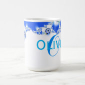 Mug Texte de nom d'abrégé sur fractale de Flora (Centre)