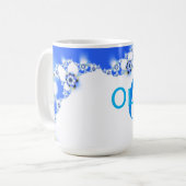 Mug Texte de nom d'abrégé sur fractale de Flora (Devant gauche)
