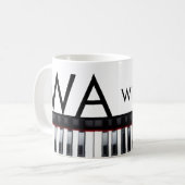 Mug Texte de nom de lettre initiale de monogramme musi (Devant gauche)