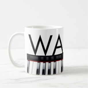 Mug Texte de nom de lettre initiale de monogramme musi
