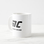 Mug Texte de nom de monogramme noir moderne minimal po (Devant gauche)