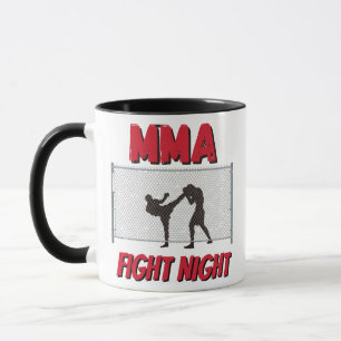 Mug Texte de nuit de combat mixed martial art et Silho