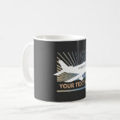 Mug Texte de personnaliser - avion à voilure basse (Devant gauche)