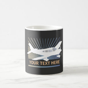Mug Texte de personnaliser - avion à voilure basse