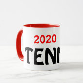 Mug Texte de raquette de tennis (Devant gauche)