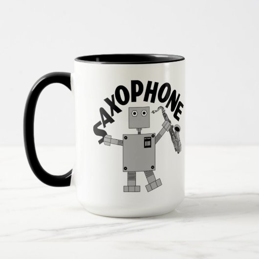 Mug Texte de robot saxophone (Gauche)