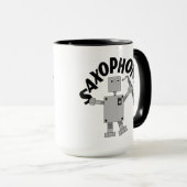 Mug Texte de robot saxophone (Devant droit)
