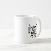 Mug Texte de script NYC (Devant droit)