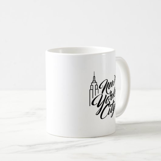 Mug Texte de script NYC (Devant droit)