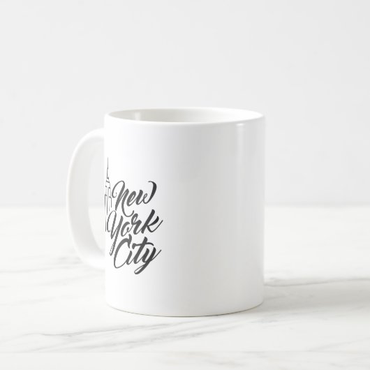 Mug Texte de script NYC (Devant gauche)