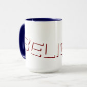 Mug Texte de style bloc chrétien « Croire » (Devant gauche)