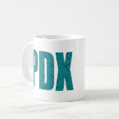 Mug Texte de tapis d'aéroport de PDX Portland (Devant gauche)