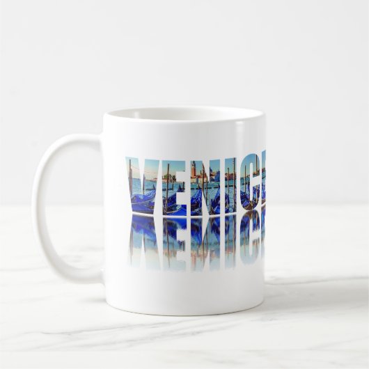 Mug Texte de Venise avec réflexion (Gauche)