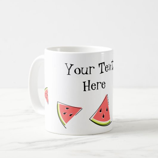 Mug Texte des pièces de pastèque (Devant gauche)