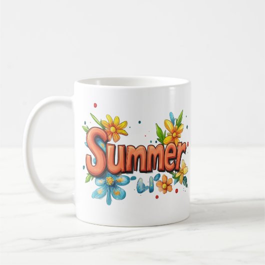 Mug Texte d'été 3d (Gauche)