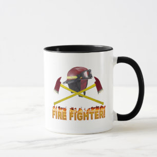MUG TEXTE D'INCENDIE DU LOGO DE L'ENGIN DE FILS