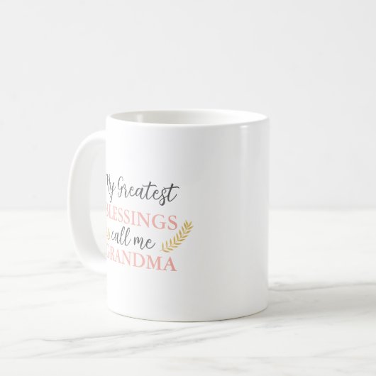 Mug Texte du devis de grand-mère sur mesure (Devant gauche)
