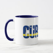 Mug Texte du drapeau de Curaçao | Conception de fierté (Gauche)