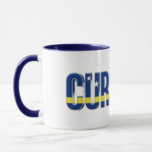 Mug Texte du drapeau de Curaçao | Conception de fierté (Gauche)
