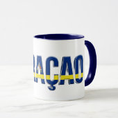 Mug Texte du drapeau de Curaçao | Conception de fierté (Devant droit)