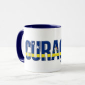 Mug Texte du drapeau de Curaçao | Conception de fierté (Devant gauche)