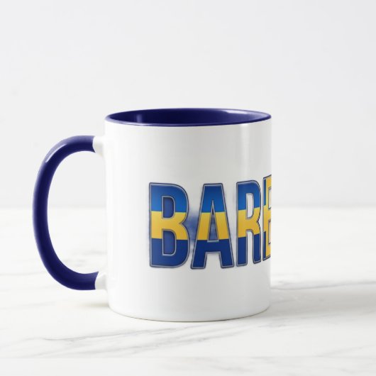 Mug Texte du drapeau de la Barbade | Conception de fie (Gauche)