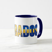 Mug Texte du drapeau de la Barbade | Conception de fie (Devant droit)