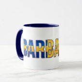Mug Texte du drapeau de la Barbade | Conception de fie (Devant gauche)