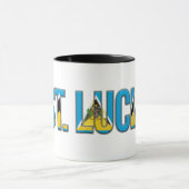 Mug Texte du drapeau de Sainte-Lucie | Conception de f (Centre)