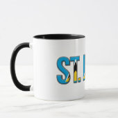 Mug Texte du drapeau de Sainte-Lucie | Conception de f (Gauche)