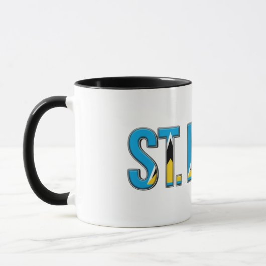Mug Texte du drapeau de Sainte-Lucie | Conception de f (Gauche)