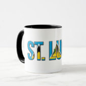 Mug Texte du drapeau de Sainte-Lucie | Conception de f (Devant gauche)