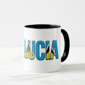 Mug Texte du drapeau de Sainte-Lucie | Conception de f (Devant droit)