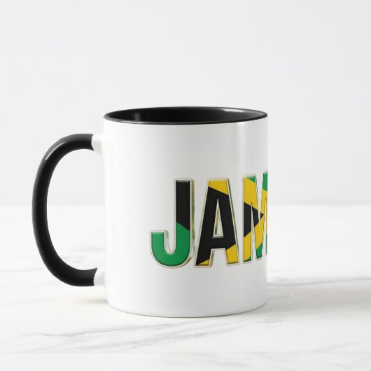 Mug Texte du drapeau jamaïcain | Conception de fierté (Gauche)