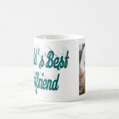 Mug Texte du script vert photo de la petite amie (Centre)