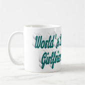 Mug Texte du script vert photo de la petite amie (Gauche)