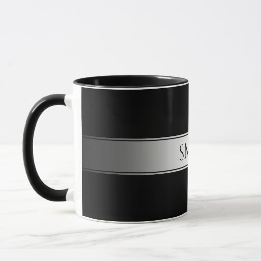 Mug Texte éditable & Couleurs | Rayure dégradée avec b (Gauche)
