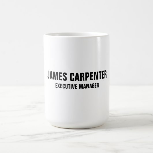 Mug Texte en gras noir blanc moderne (Centre)