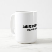 Mug Texte en gras noir blanc moderne (Devant gauche)