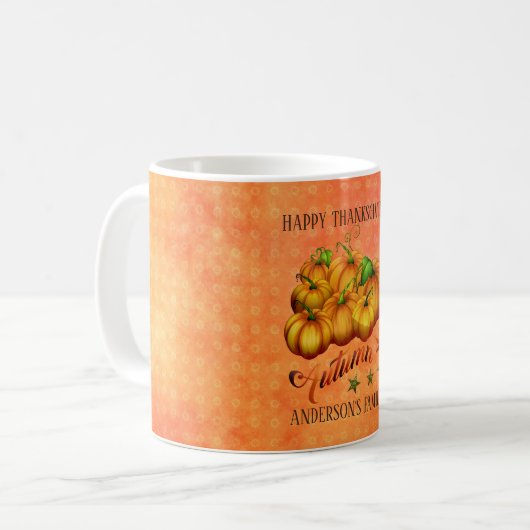 Mug Texte Et Citrouille Automne (Devant gauche)